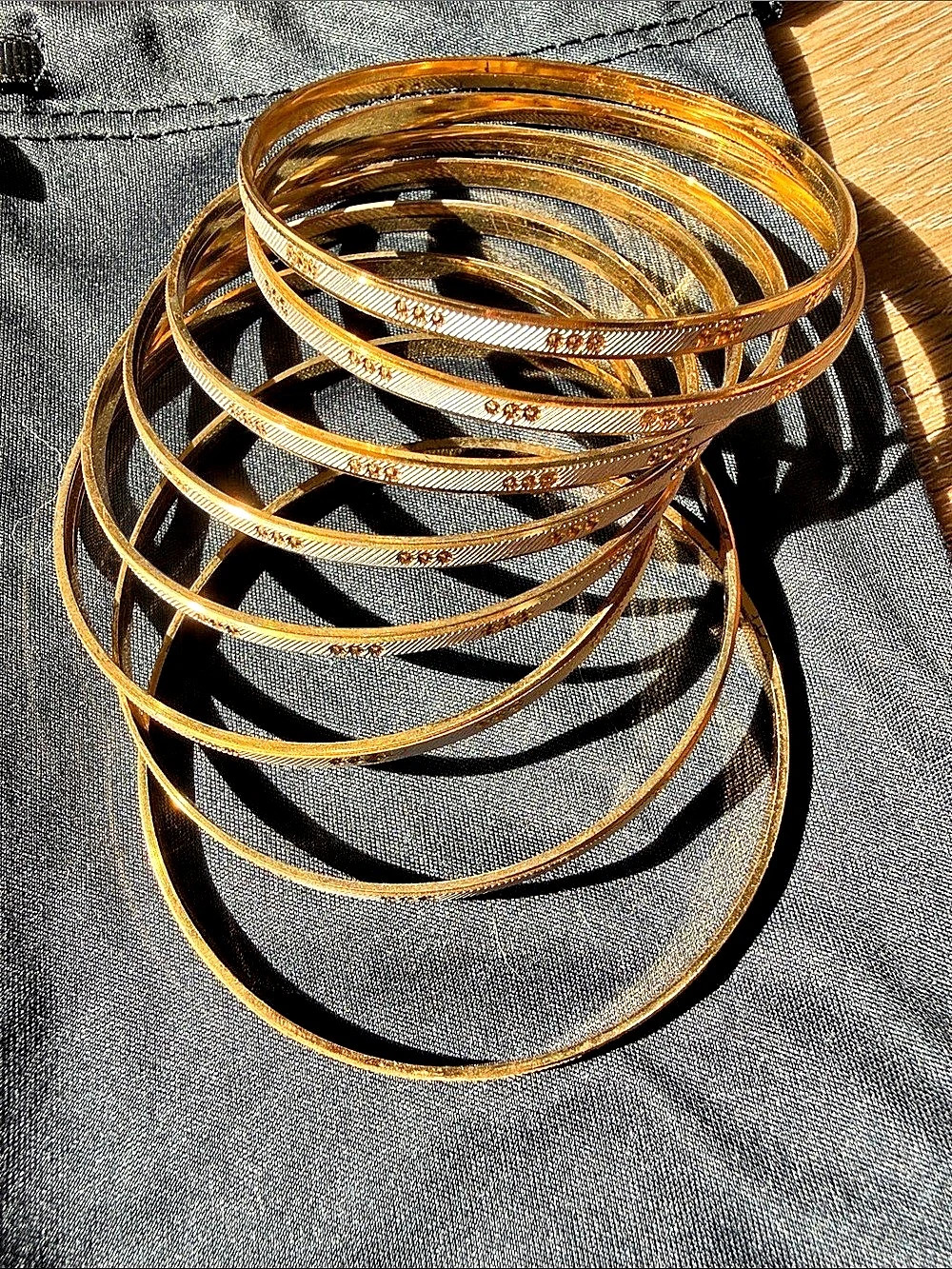 Gold-Tone Stackable Bangle Bracelet Set